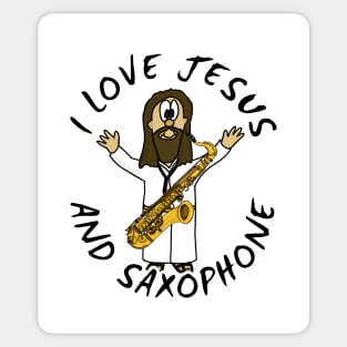 I Love Jesus And Saxophone Christian Worship Funny Sticker